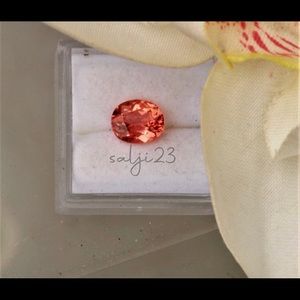 1.69 Carat Oval Padparadscha Color Sapphire